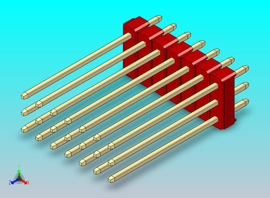 DS1021排针 红色 3x07p 100mil 类型19 版本1.0.zip