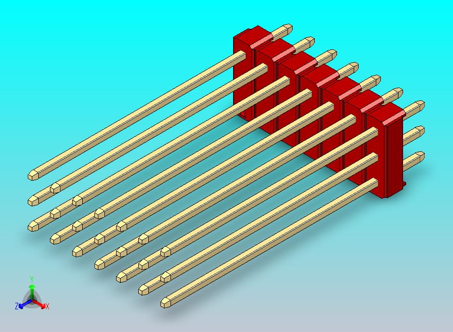 DS1021排针 红色 3x07p 100mil 类型43 版本1.0.zip