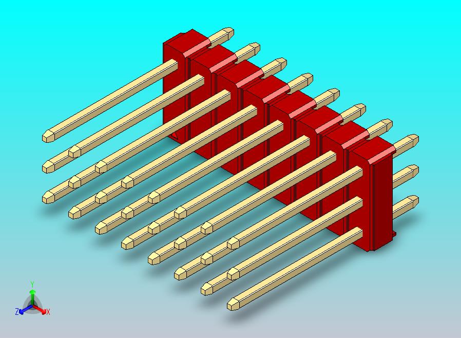 DS1021排针 红色 3x08p 100mil 类型5 版本1.0.zip