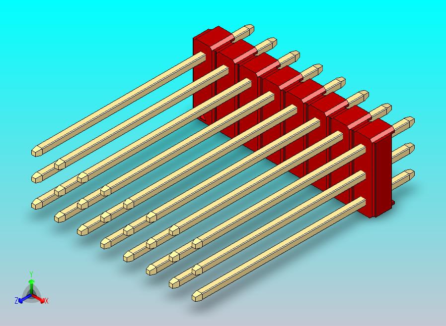 DS1021排针 红色 3x08p 100mil 类型19 版本1.0.zip