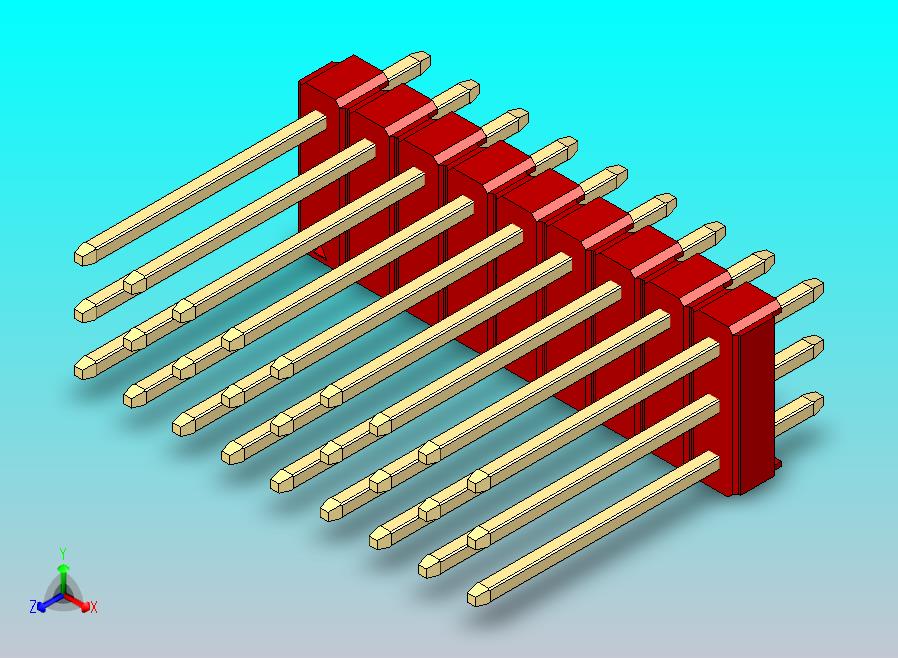 DS1021排针 红色 3x09p 100mil 类型5 版本1.0.zip