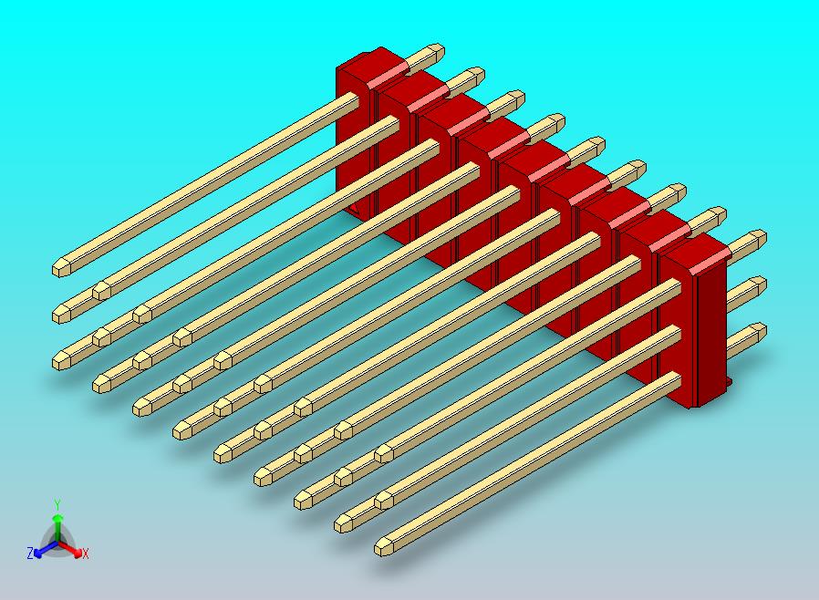 DS1021排针 红色 3x09p 100mil 类型19 版本1.0.zip