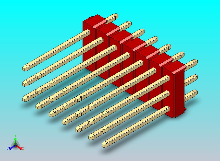 DS1021排针 红色 3x07p 100mil 类型5 版本1.0.zip