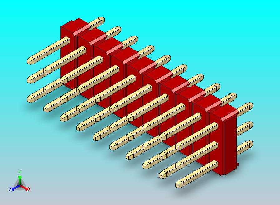 DS1021排针 红色 3x10p 100mil 类型1 版本1.0.zip