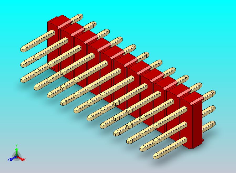 DS1021排针 红色 3x11p 100mil 类型1 版本1.0.zip