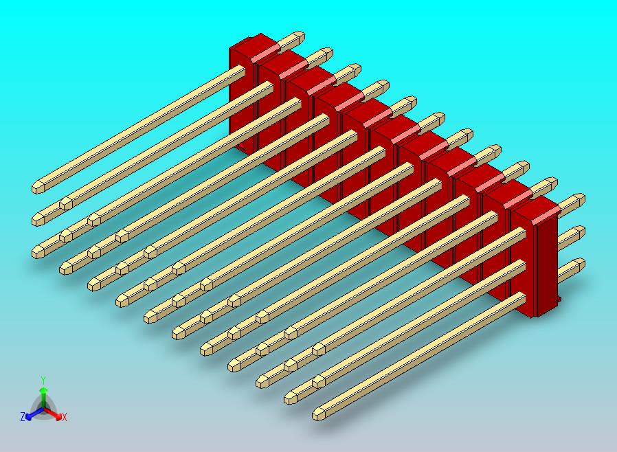 DS1021排针 红色 3x11p 100mil 类型19 版本1.0.zip