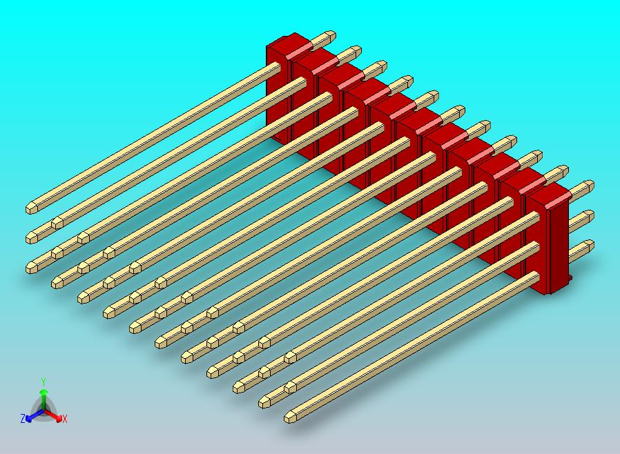 DS1021排针 红色 3x11p 100mil 类型43 版本1.0.zip