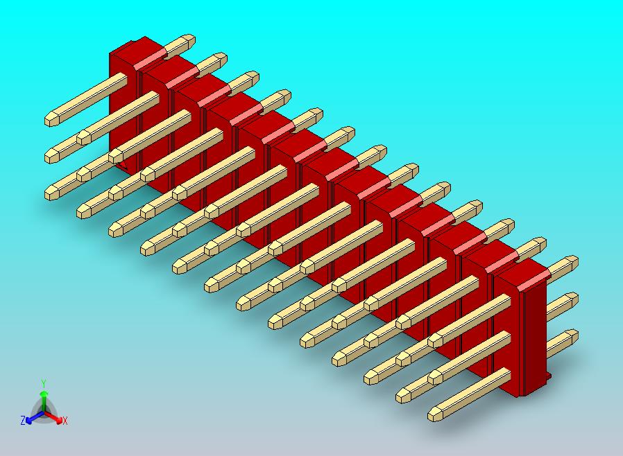 DS1021排针 红色 3x13p 100mil 类型1 版本1.0.zip