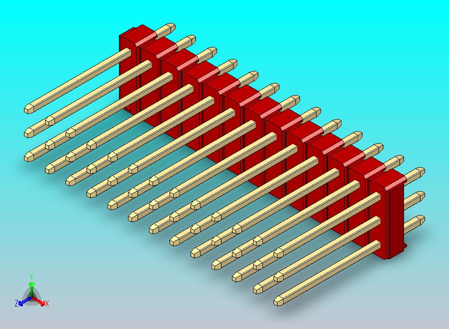 DS1021排针 红色 3x13p 100mil 类型5 版本1.0.zip