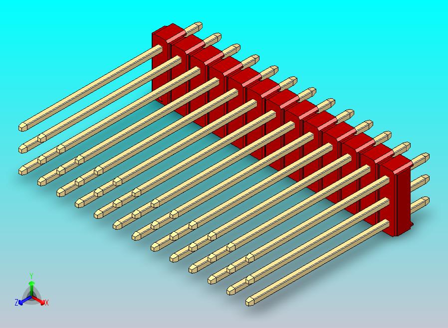 DS1021排针 红色 3x13p 100mil 类型19 版本1.0.zip
