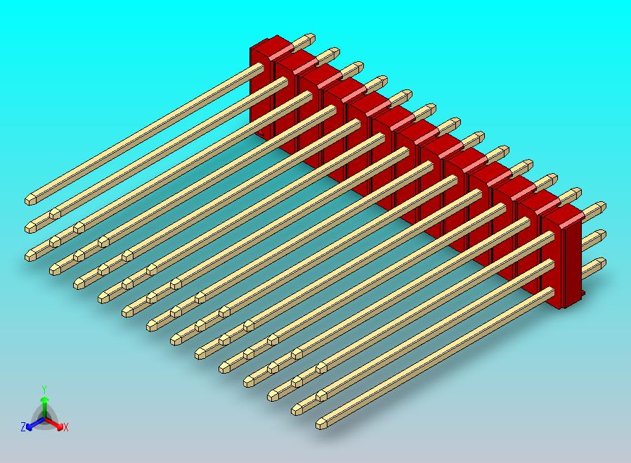 DS1021排针 红色 3x13p 100mil 类型43 版本1.0.zip