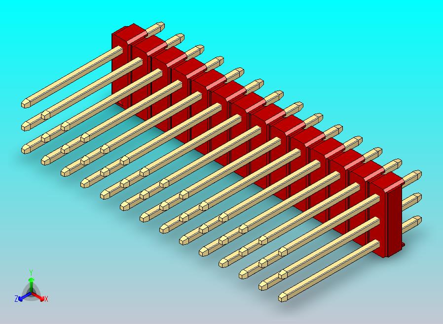 DS1021排针 红色 3x14p 100mil 类型5 版本1.0.zip