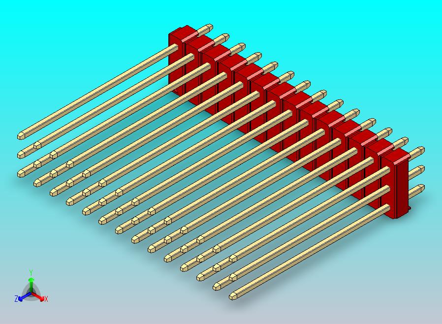 DS1021排针 红色 3x14p 100mil 类型43 版本1.0.zip