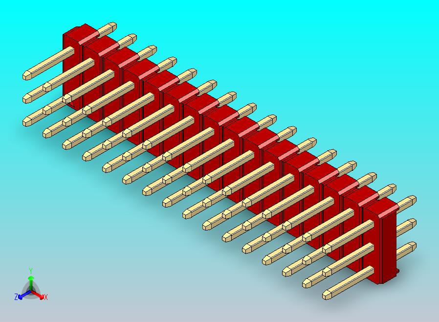 DS1021排针 红色 3x16P 100mil 类型1 版本1.0.zip