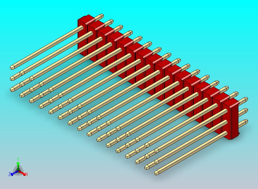 DS1021排针 红色 3x16P 100mil 类型19 版本1.0.zip