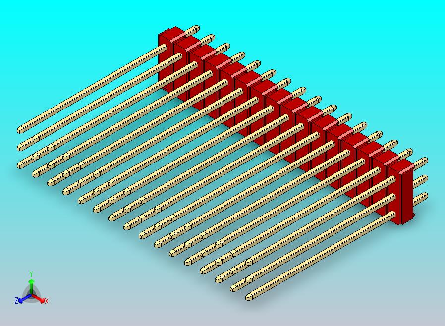 DS1021排针 红色 3x16P 100mil 类型43 版本1.0.zip