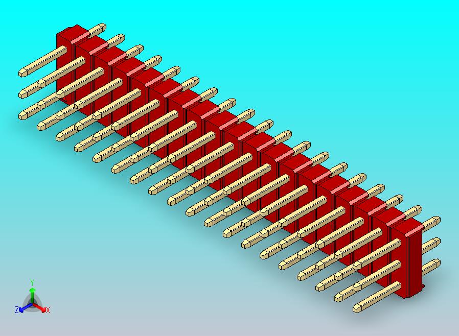 DS1021排针 红色 3x19p 100mil 类型1 版本1.0.zip