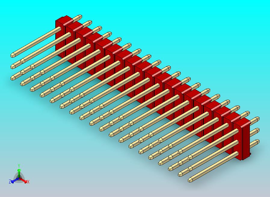 DS1021排针 红色 3x19p 100mil 类型5 版本1.0.zip