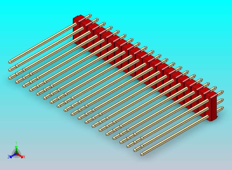 DS1021排针 红色 3x20p 100mil 类型43 版本1.0.zip