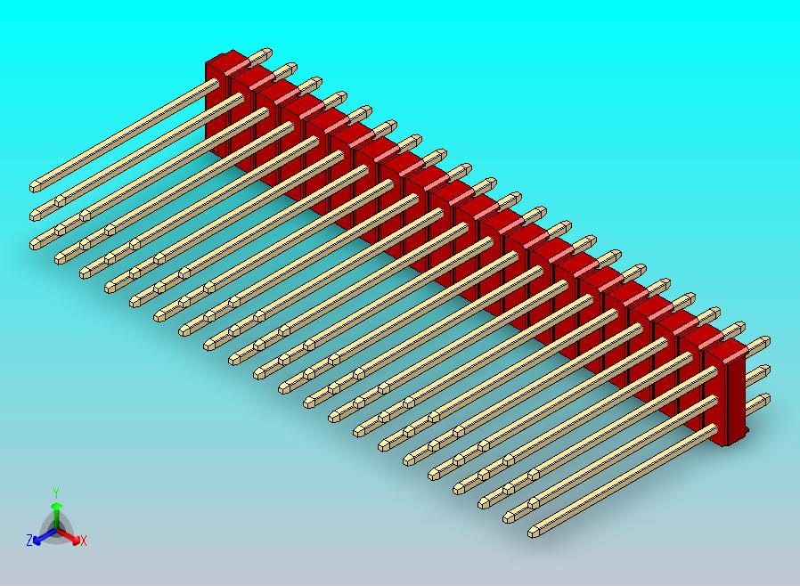 DS1021排针 红色 3x21p 100mil 类型19 版本1.0.zip
