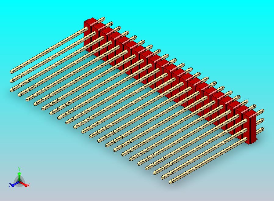 DS1021排针 红色 3x21p 100mil 类型43 版本1.0.zip