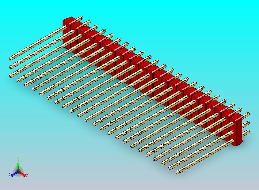 DS1021排针 红色 3x23p 100mil 类型19 版本1.0.zip
