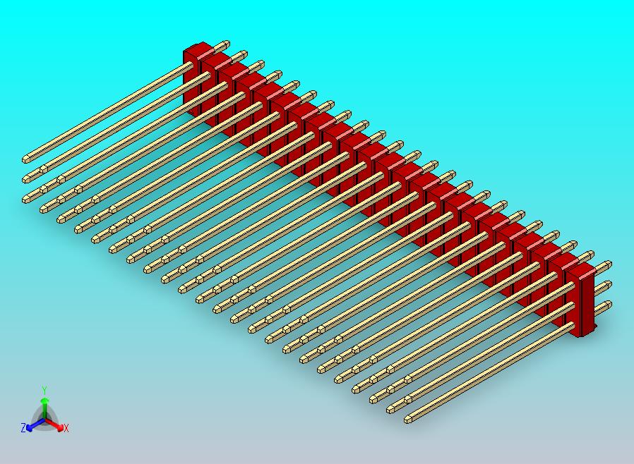 DS1021排针 红色 3x23p 100mil 类型43 版本1.0.zip