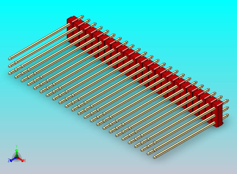 DS1021排针 红色 3x24p 100mil 类型43 版本1.0.zip