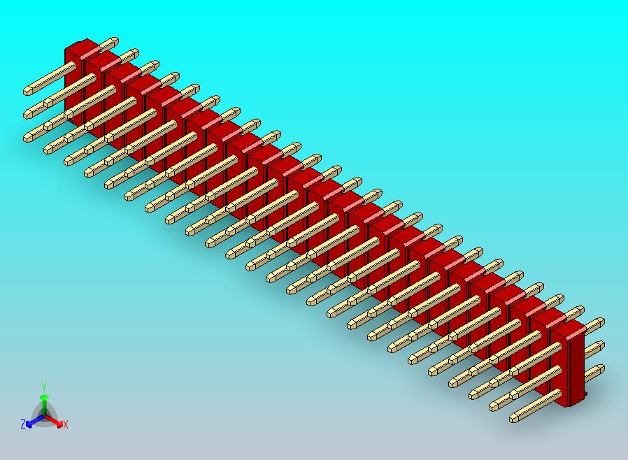 DS1021排针 红色 3x25p 100mil 类型1 版本1.0.zip