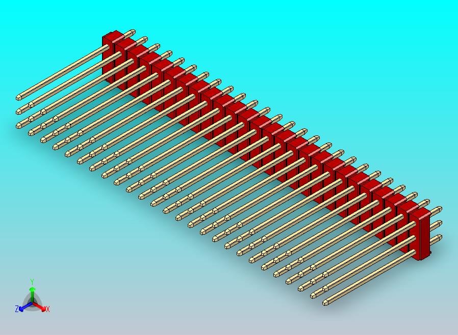 DS1021排针 红色 3x26p 100mil 类型19 版本1.0.zip