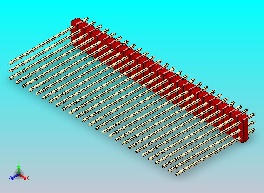 DS1021排针 红色 3x26p 100mil 类型43 版本1.0.zip