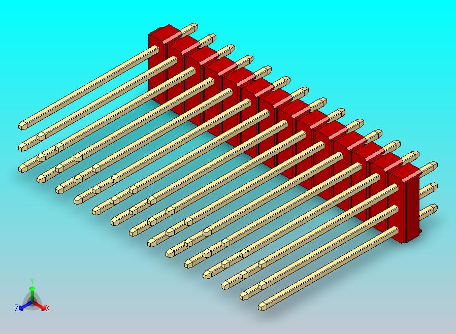 DS1021排针 红色 3x14p 100mil 类型19 版本1.0.zip