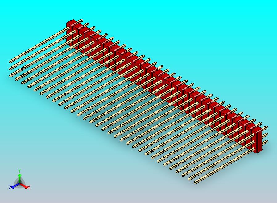 DS1021排针 红色 3x31p 100mil 类型43 版本1.0.zip