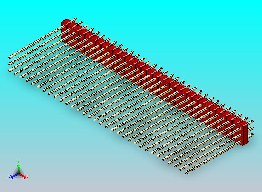 DS1021排针 红色 3x32P 100mil 类型43 版本1.0.zip