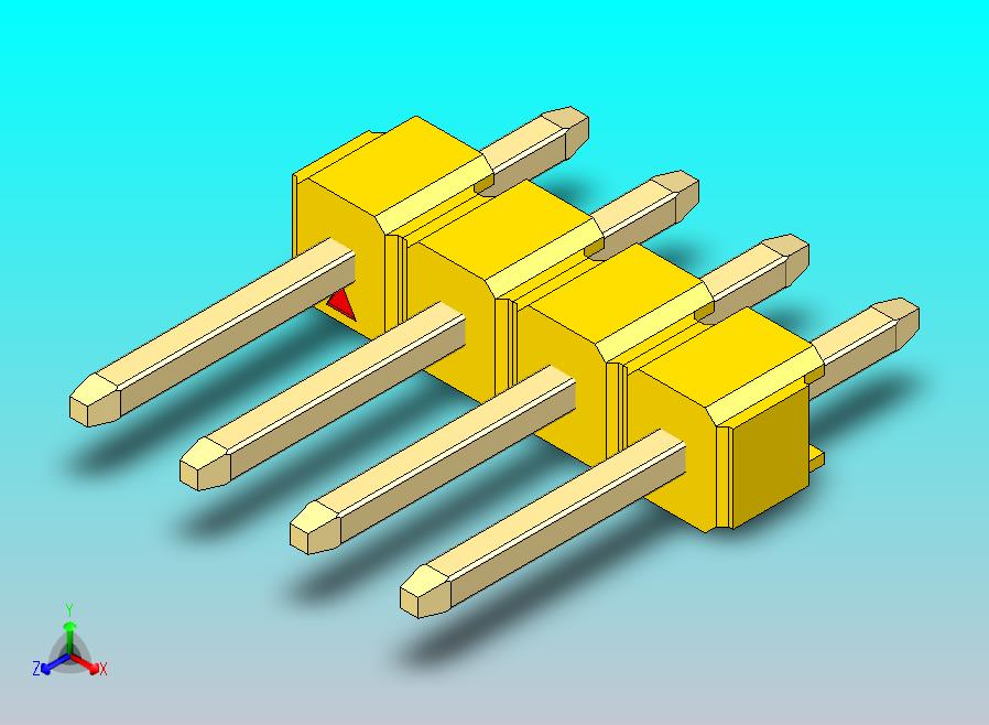 DS1021排针 黄色 1x04p 100mil 类型1 版本1.0.zip