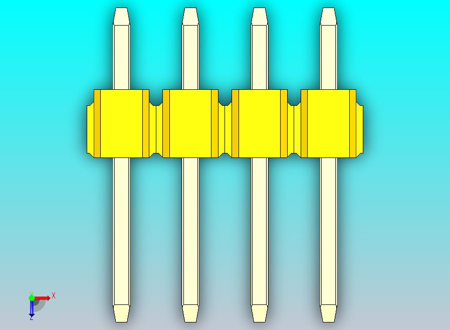 DS1021排针 黄色 1x04p 100mil 类型1 版本1.0.zip