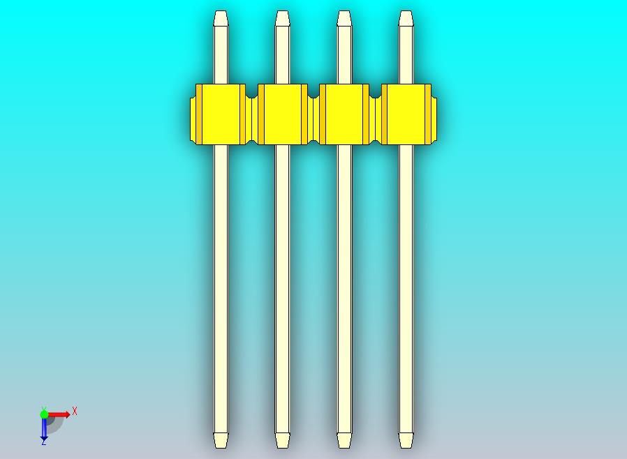DS1021排针 黄色 1x04p 100mil 类型5 版本1.0.zip