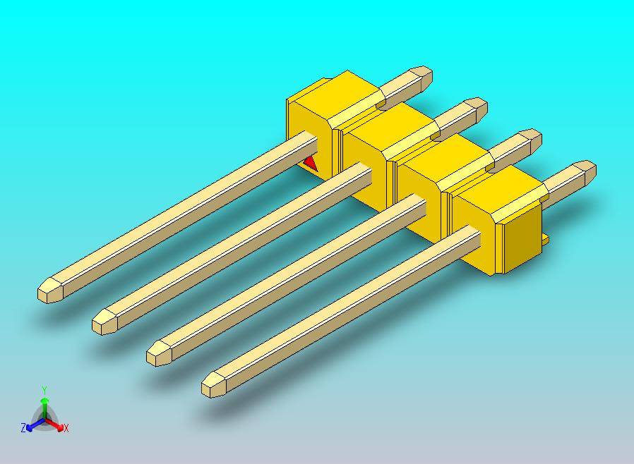 DS1021排针 黄色 1x04p 100mil 类型5 版本1.0.zip