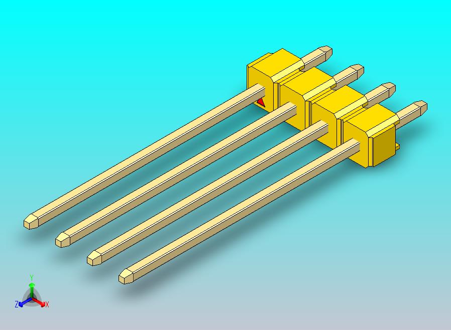 DS1021排针 黄色 1x04p 100mil 类型19 版本1.0.zip