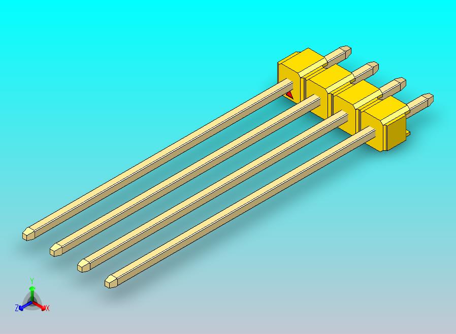 DS1021排针 黄色 1x04p 100mil 类型43 版本1.0.zip