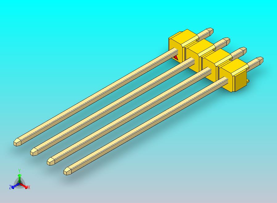 DS1021排针 黄色 1x04p 100mil 类型43 版本1.0.zip