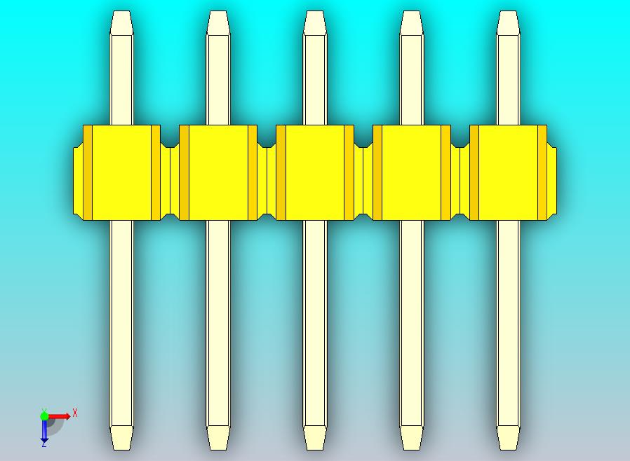 DS1021排针 黄色 1x05p 100mil 类型1 版本1.0.zip