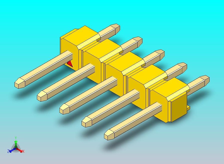 DS1021排针 黄色 1x05p 100mil 类型1 版本1.0.zip