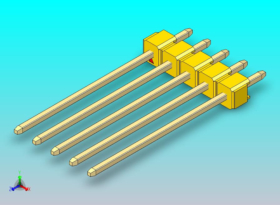 DS1021排针 黄色 1x05p 100mil 类型19 版本1.0.zip