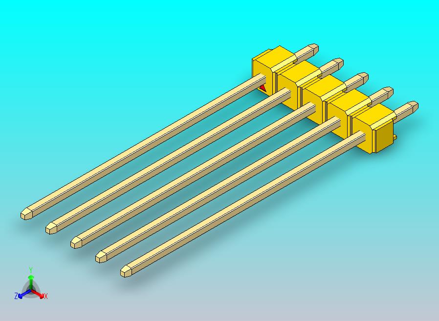 DS1021排针 黄色 1x05p 100mil 类型43 版本1.0.zip