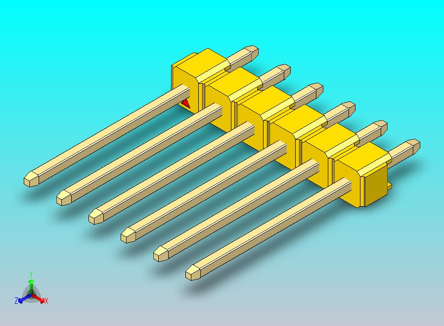 DS1021排针 黄色 1x06p 100mil 类型5 版本1.0.zip