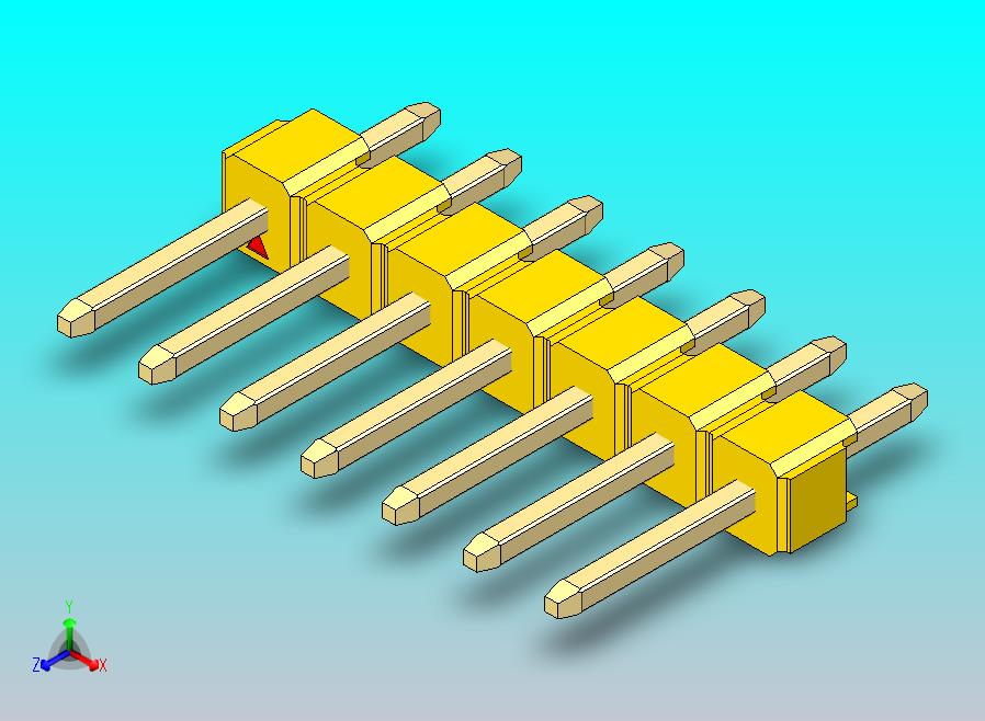 DS1021排针 黄色 1x07p 100mil 类型1 版本1.0.zip