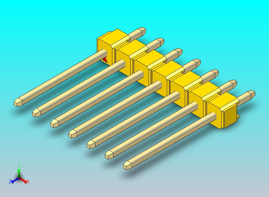 DS1021排针 黄色 1x07p 100mil 类型5 版本1.0.zip