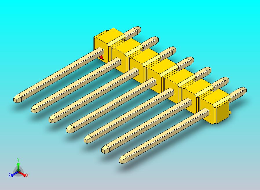 DS1021排针 黄色 1x07p 100mil 类型5 版本1.0.zip