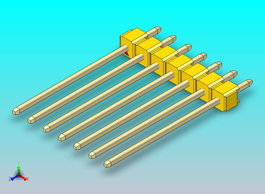 DS1021排针 黄色 1x07p 100mil 类型19 版本1.0.zip